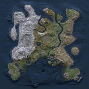 Thumbnail Rust Map: Procedural Map, Size: 3000, Seed: 1042718, 11 Monuments