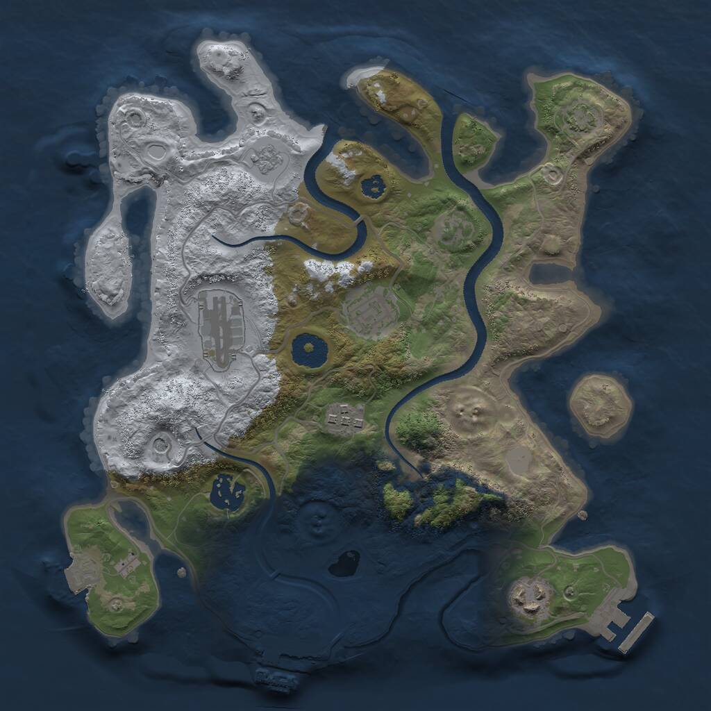 Rust Map: Procedural Map, Size: 3000, Seed: 1042718, 11 Monuments