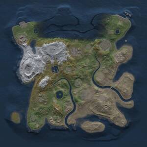 Thumbnail Rust Map: Procedural Map, Size: 3000, Seed: 53619075, 13 Monuments