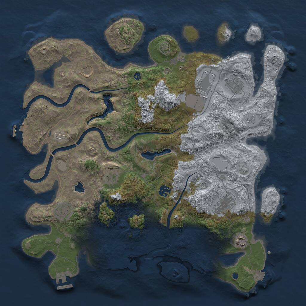 Rust Map: Procedural Map, Size: 4000, Seed: 659141900, 15 Monuments