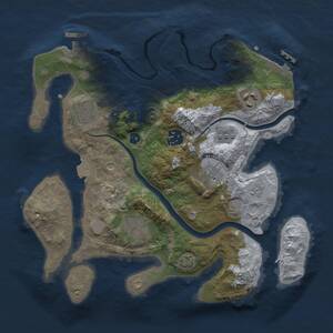 Thumbnail Rust Map: Procedural Map, Size: 3000, Seed: 8093417, 12 Monuments