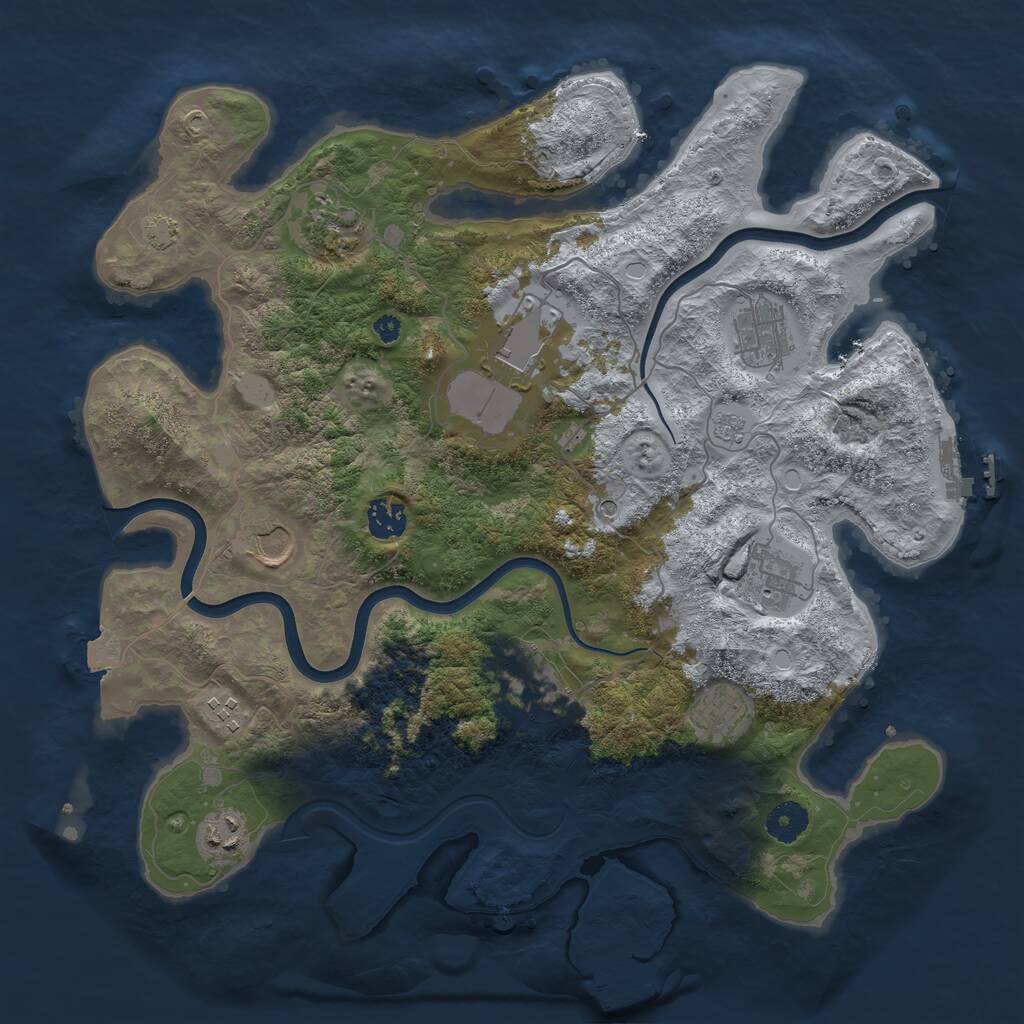 Rust Map: Procedural Map, Size: 3800, Seed: 1799194783, 16 Monuments
