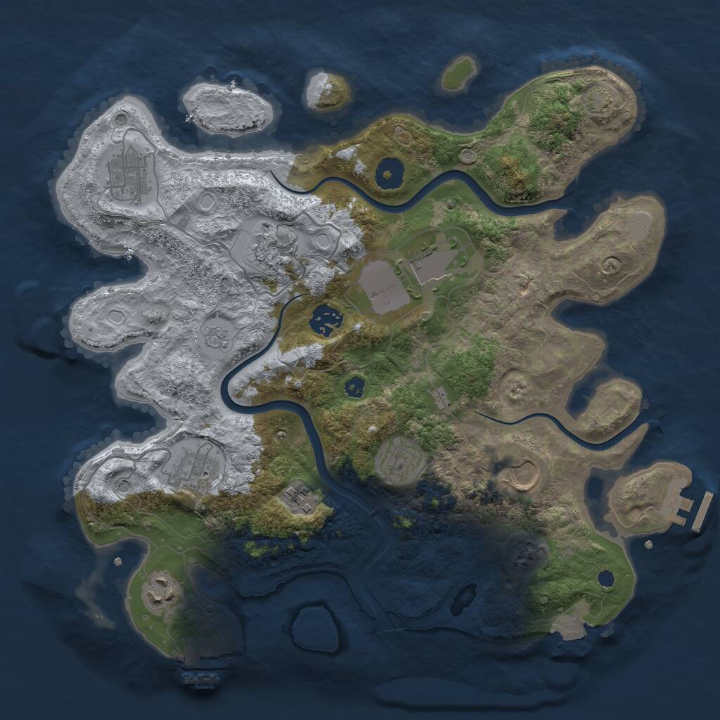 Rust Map: Procedural Map, Size: 3500, Seed: 651633114, 15 Monuments