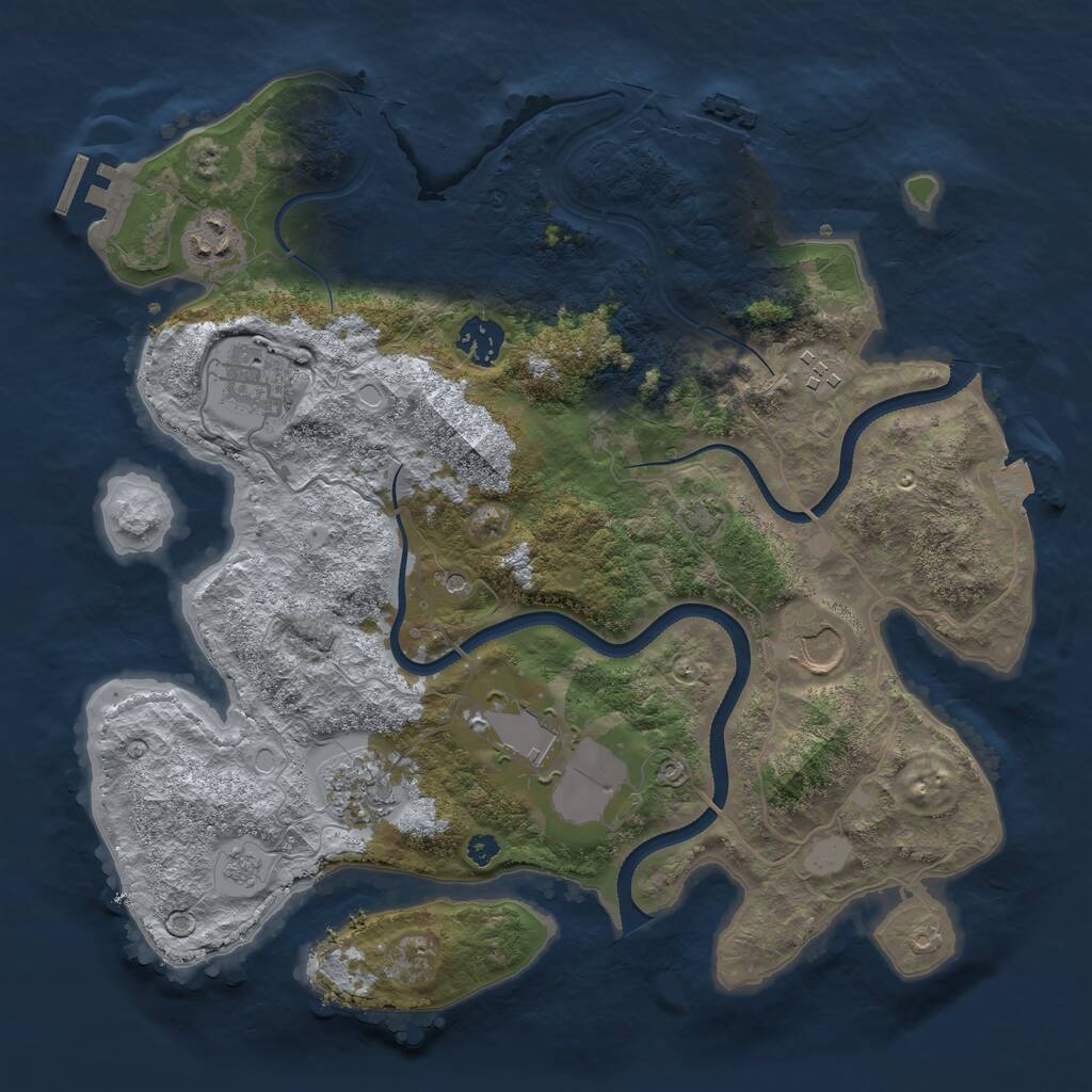 Rust Map: Procedural Map, Size: 3500, Seed: 21436587, 13 Monuments