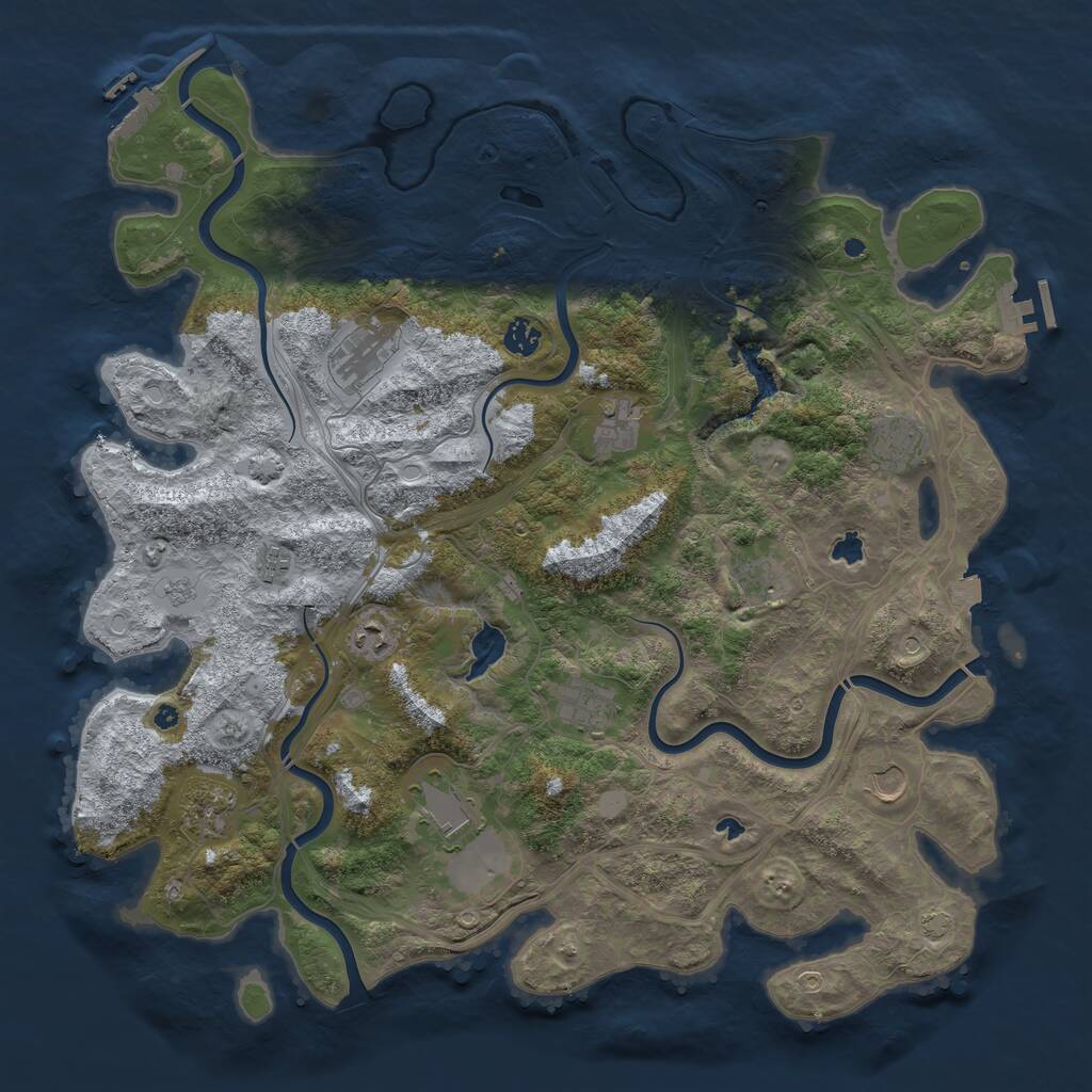 Rust Map: Procedural Map, Size: 4500, Seed: 86237229, 17 Monuments
