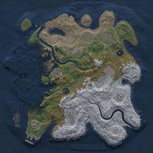 Thumbnail Rust Map: Procedural Map, Size: 3500, Seed: 2143734717, 15 Monuments