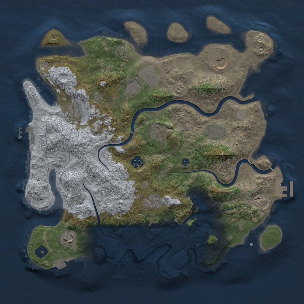 Rust Map: Procedural Map, Size: 3800, Seed: 24426, 15 Monuments