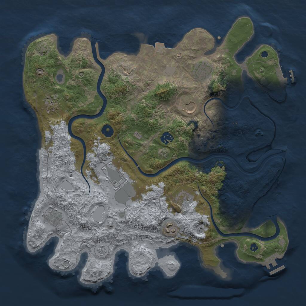 Rust Map: Procedural Map, Size: 3800, Seed: 676926512, 15 Monuments