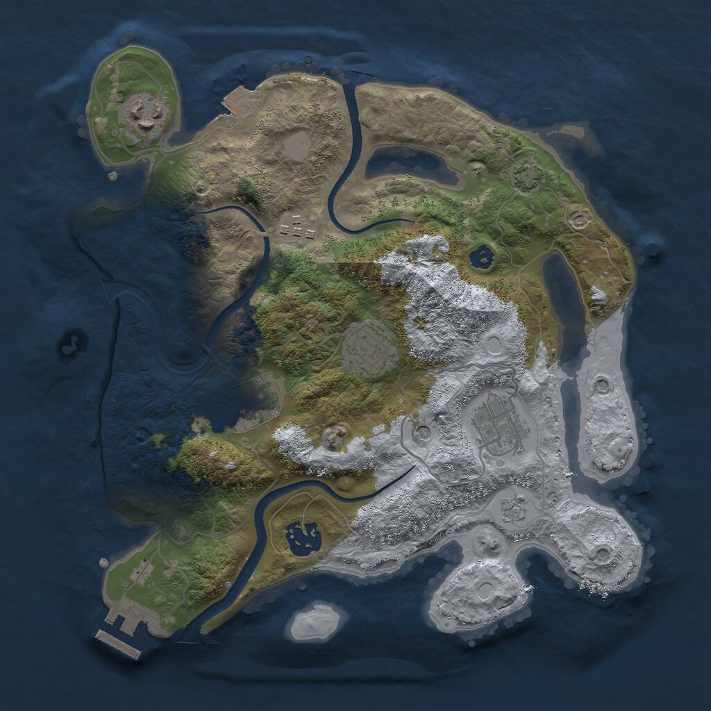 Rust Map: Procedural Map, Size: 3000, Seed: 1626700762, 11 Monuments