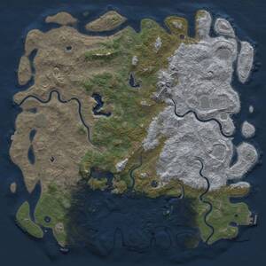 Thumbnail Rust Map: Procedural Map, Size: 6000, Seed: 954658849, 17 Monuments