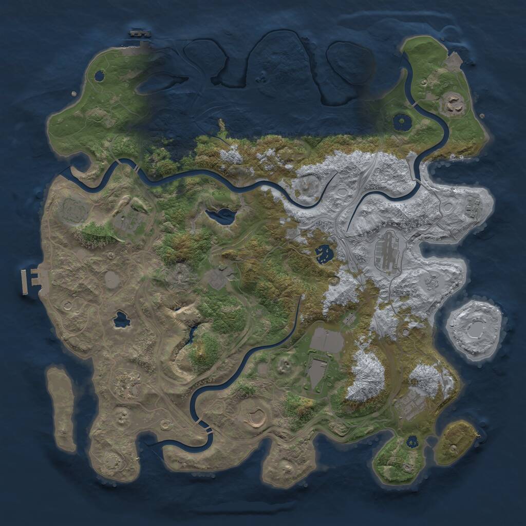 Rust Map: Procedural Map, Size: 4250, Seed: 376311241, 17 Monuments
