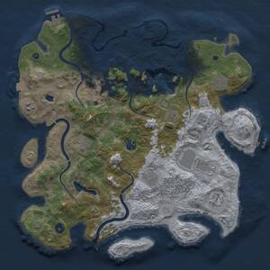 Thumbnail Rust Map: Procedural Map, Size: 4050, Seed: 56287664, 16 Monuments