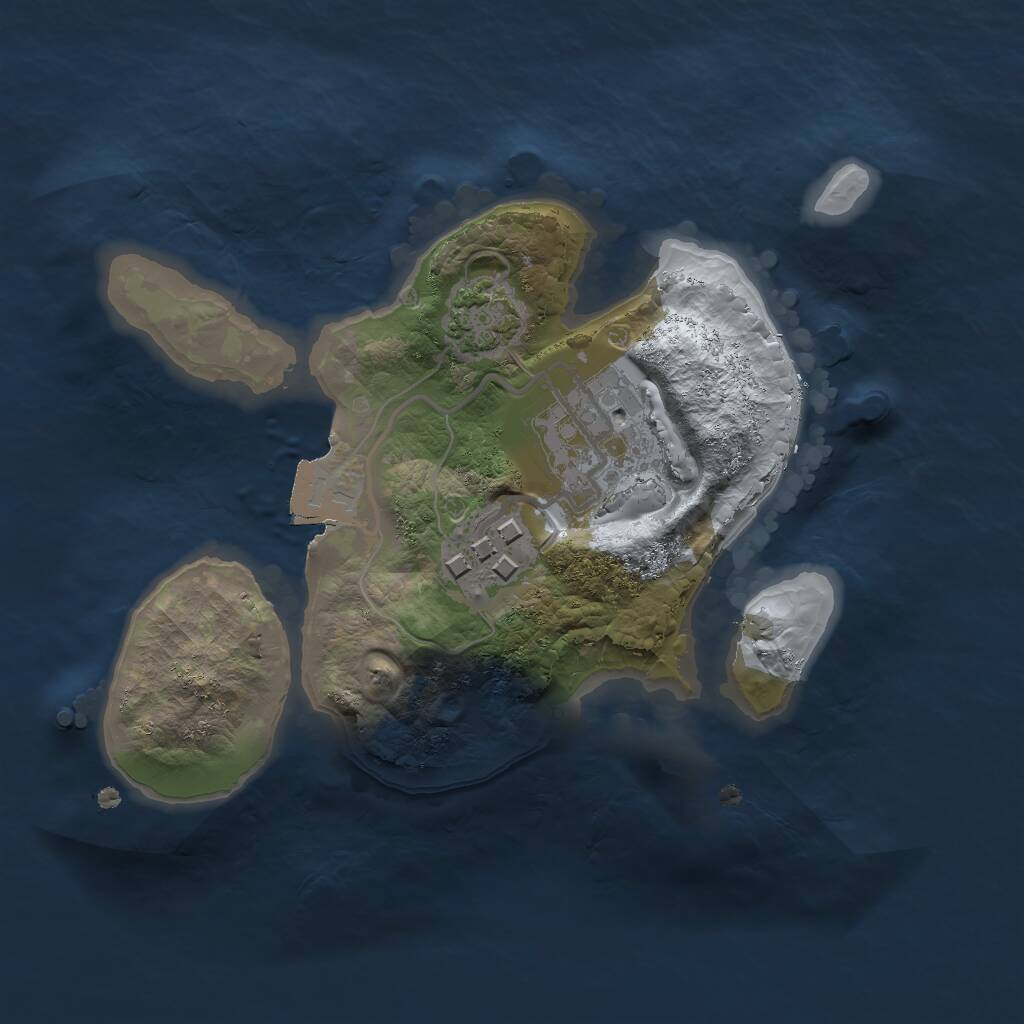 Rust Map: Procedural Map, Size: 1850, Seed: 1077269058, 4 Monuments