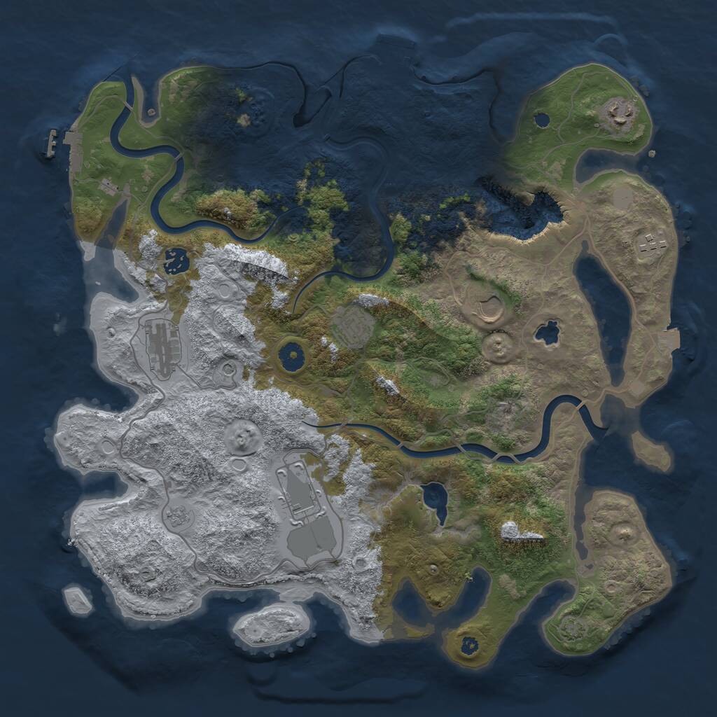 Rust Map: Procedural Map, Size: 4000, Seed: 156126447, 13 Monuments