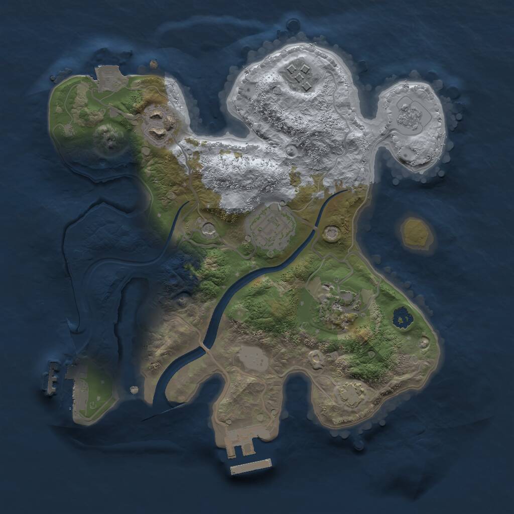 Rust Map: Procedural Map, Size: 2500, Seed: 676014613, 10 Monuments