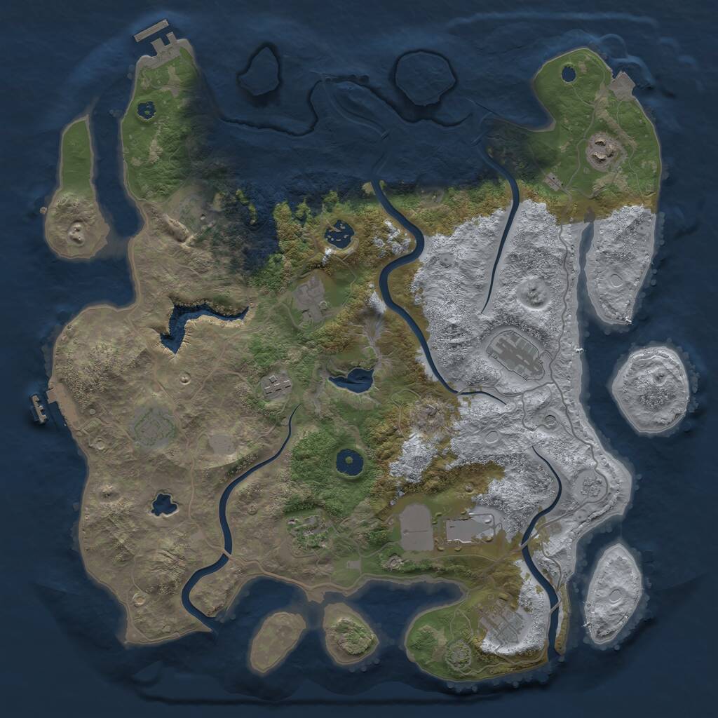 Rust Map: Procedural Map, Size: 4000, Seed: 1523630231, 16 Monuments