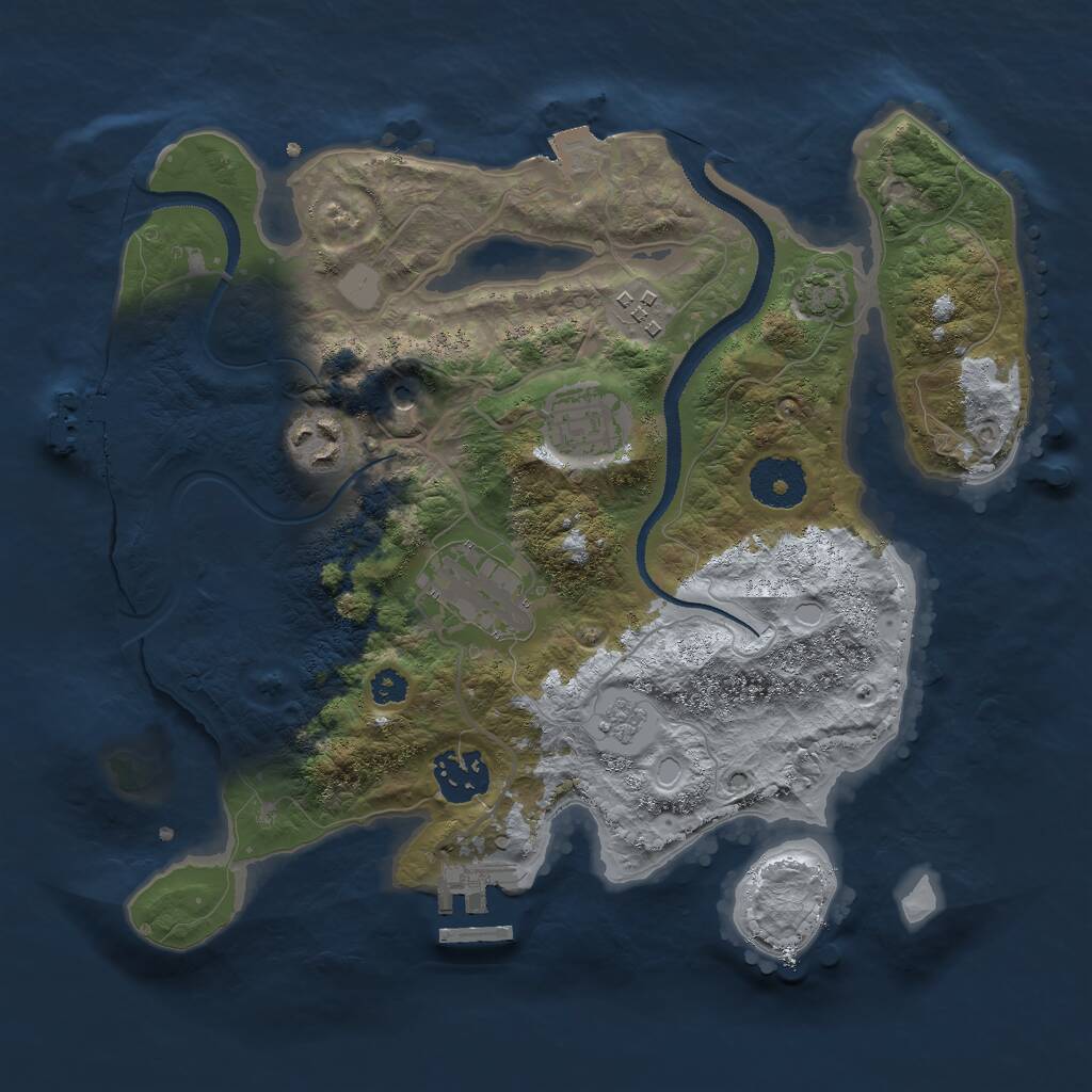 Rust Map: Procedural Map, Size: 3000, Seed: 9334, 11 Monuments