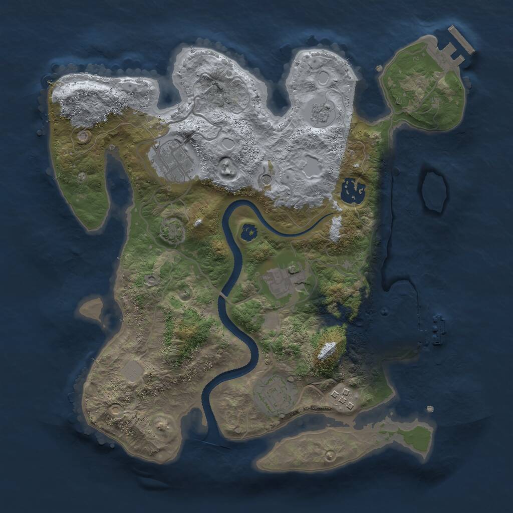 Rust Map: Procedural Map, Size: 3000, Seed: 1162748292, 11 Monuments