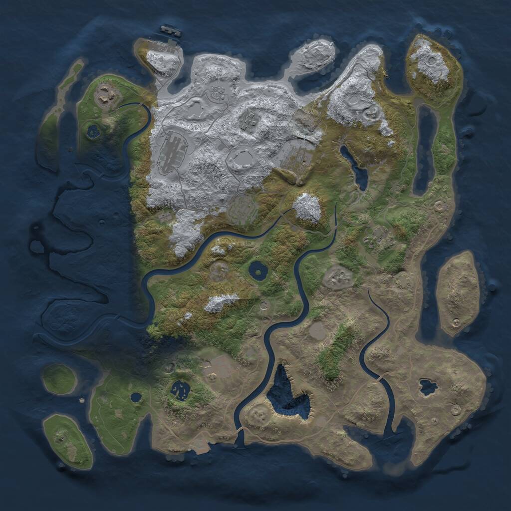 Rust Map: Procedural Map, Size: 4000, Seed: 90817, 13 Monuments
