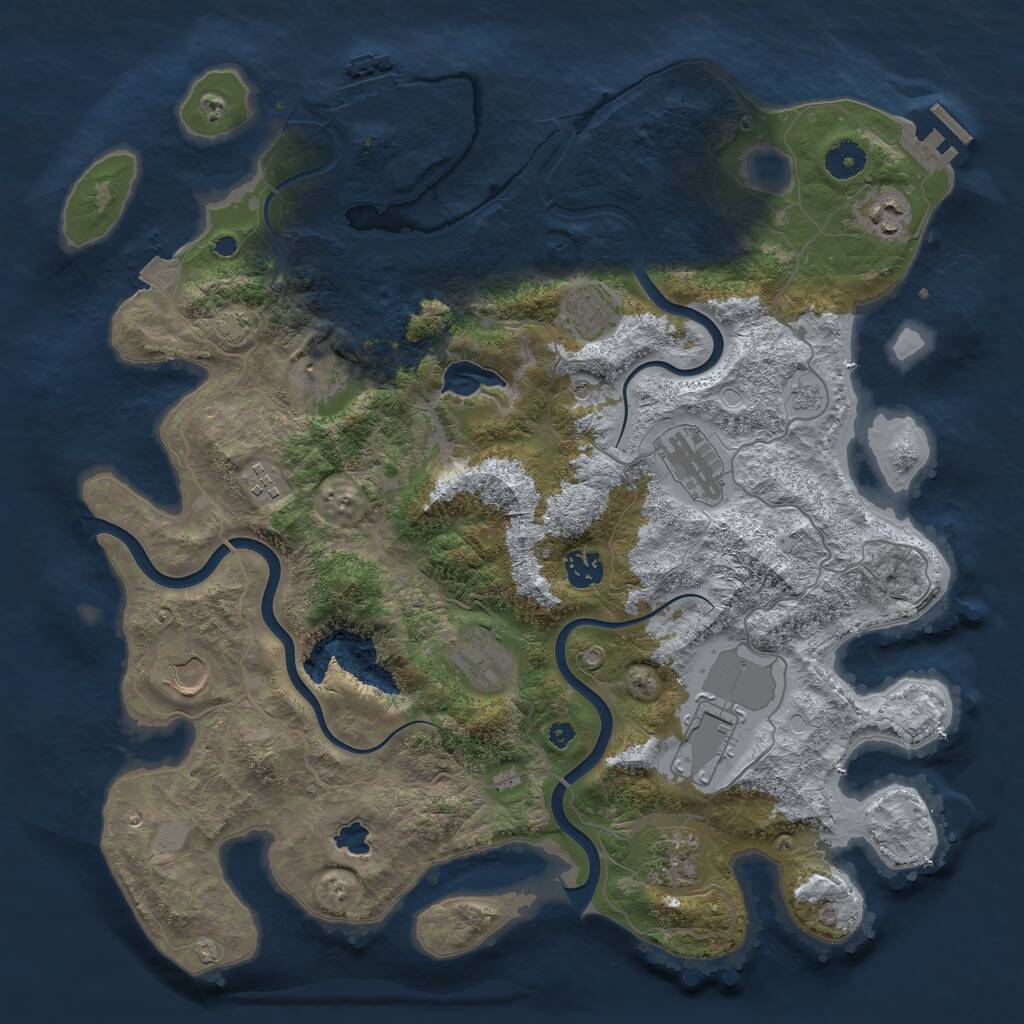 Rust Map: Procedural Map, Size: 4000, Seed: 1855612495, 16 Monuments