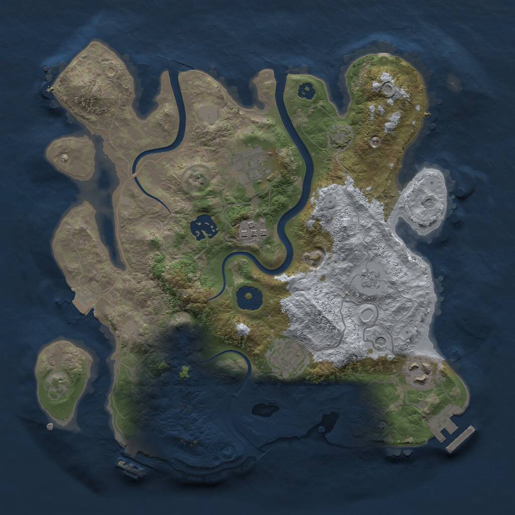 Rust Map: Procedural Map, Size: 3000, Seed: 1005960940, 11 Monuments