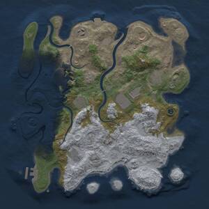 Thumbnail Rust Map: Procedural Map, Size: 3600, Seed: 406386637, 15 Monuments