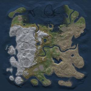Thumbnail Rust Map: Procedural Map, Size: 4000, Seed: 502840386, 14 Monuments