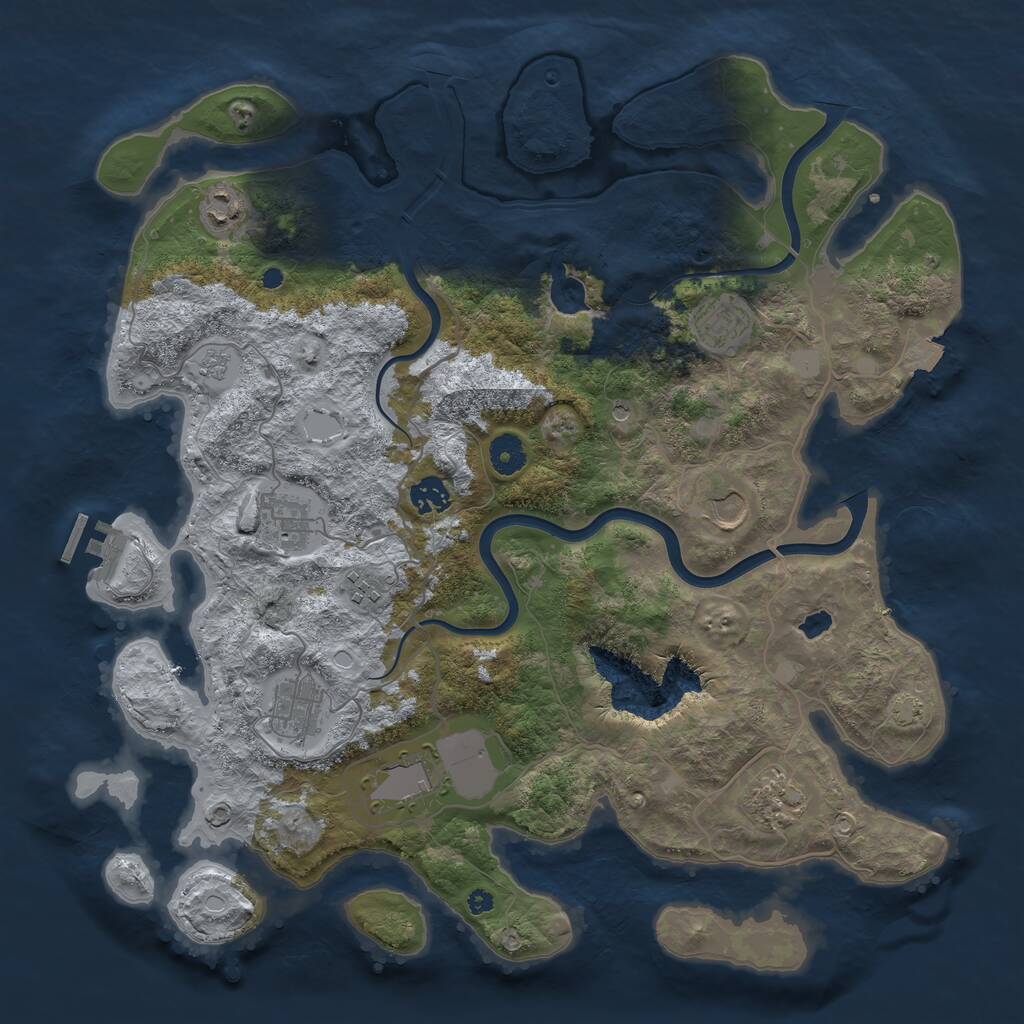 Rust Map: Procedural Map, Size: 4000, Seed: 502840386, 14 Monuments