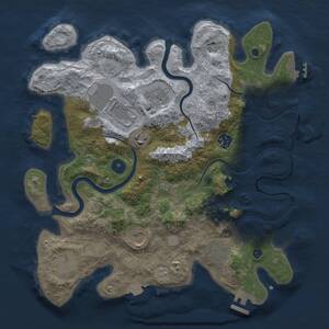 Thumbnail Rust Map: Procedural Map, Size: 3500, Seed: 20370, 14 Monuments