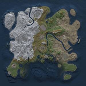 Thumbnail Rust Map: Procedural Map, Size: 3650, Seed: 2023853994, 15 Monuments