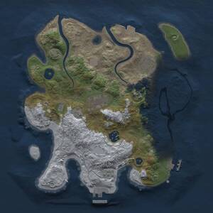Thumbnail Rust Map: Procedural Map, Size: 3000, Seed: 7069843, 10 Monuments