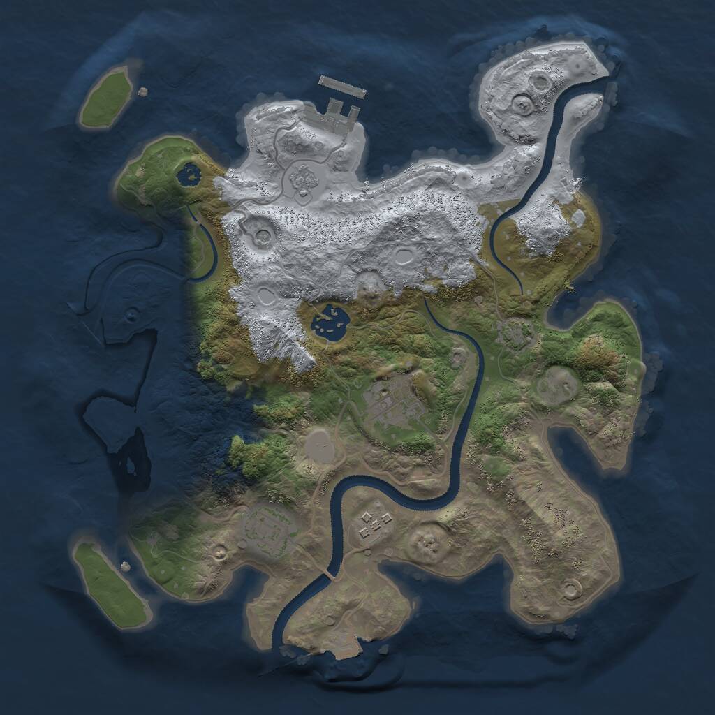 Rust Map: Procedural Map, Size: 3000, Seed: 1429492472, 9 Monuments
