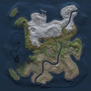 Thumbnail Rust Map: Procedural Map, Size: 3000, Seed: 1429492472, 9 Monuments
