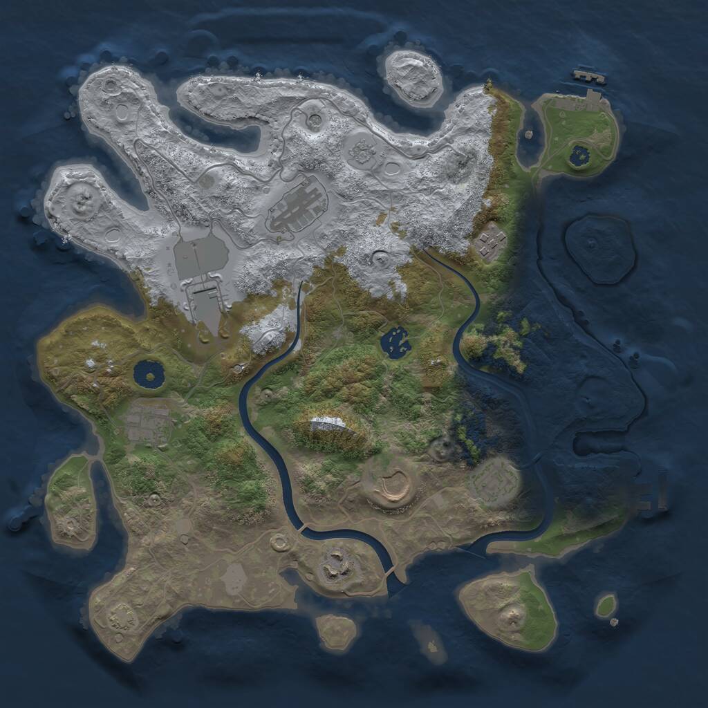 Rust Map: Procedural Map, Size: 3500, Seed: 1614614834, 14 Monuments