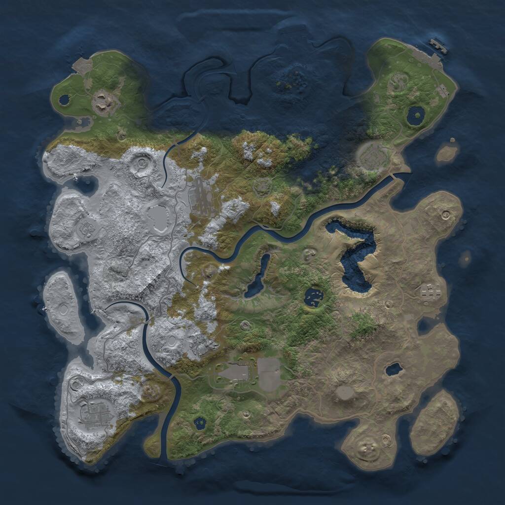 Rust Map: Procedural Map, Size: 4000, Seed: 779316374, 14 Monuments