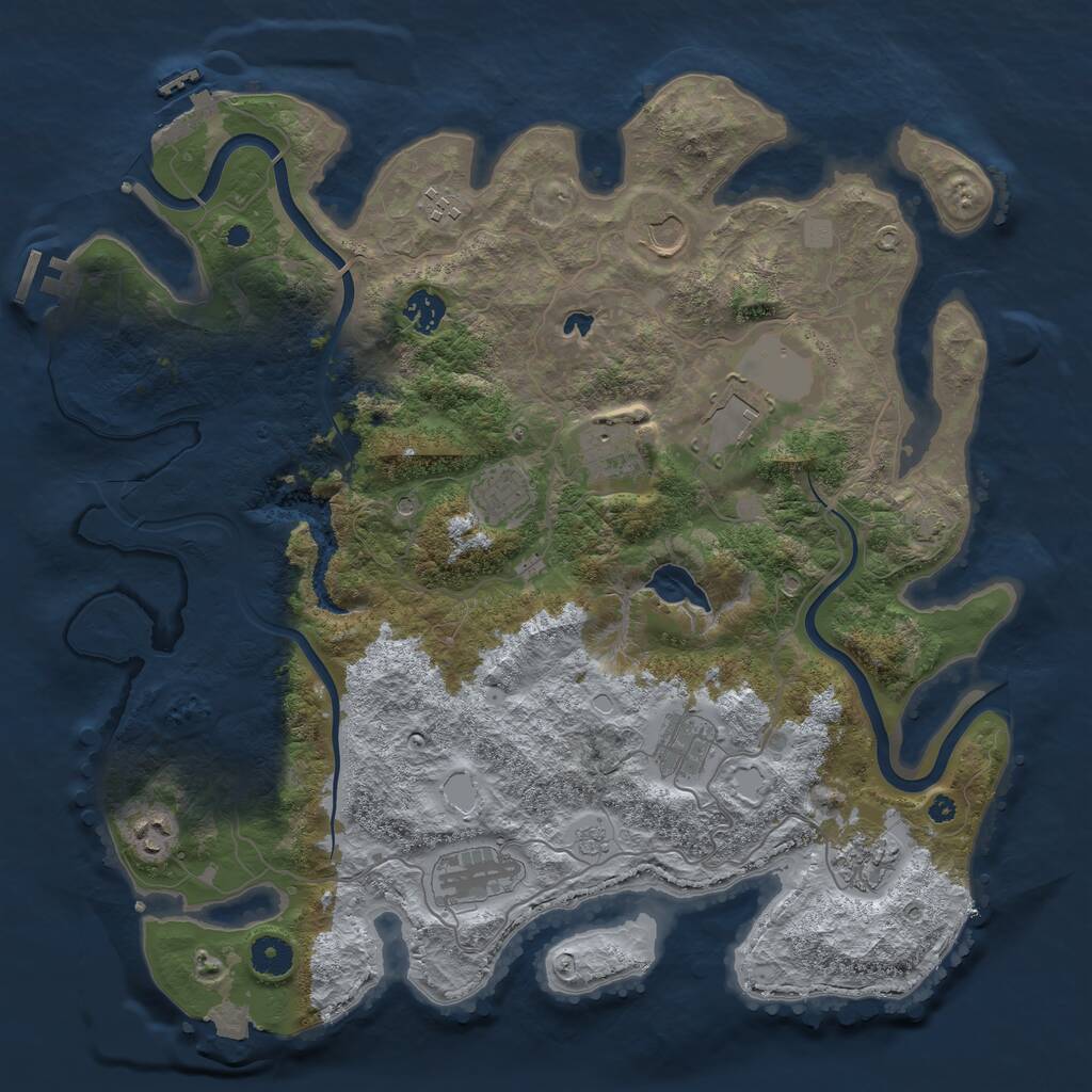 Rust Map: Procedural Map, Size: 4000, Seed: 98308254, 16 Monuments