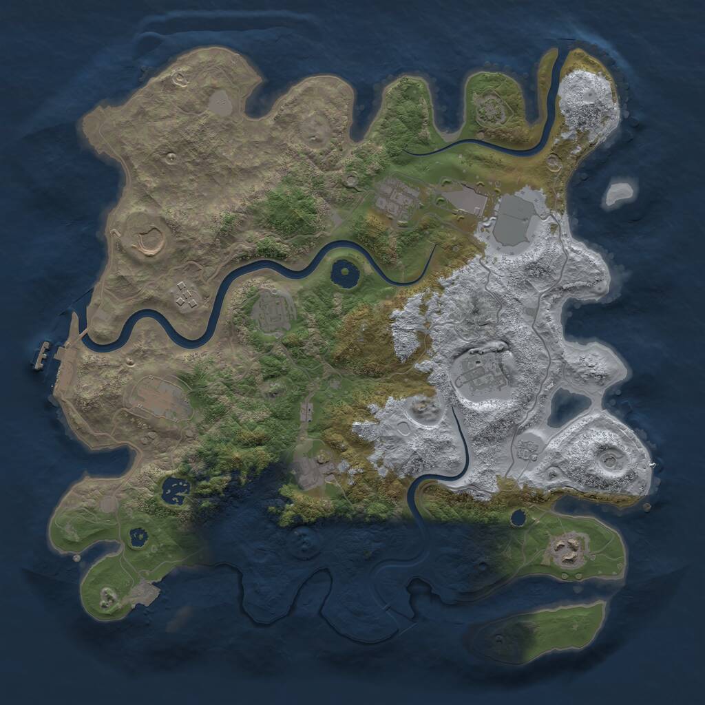 Rust Map: Procedural Map, Size: 3750, Seed: 813040865, 15 Monuments