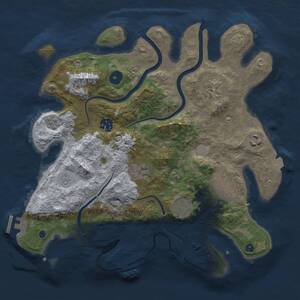 Thumbnail Rust Map: Procedural Map, Size: 3400, Seed: 111586439, 13 Monuments