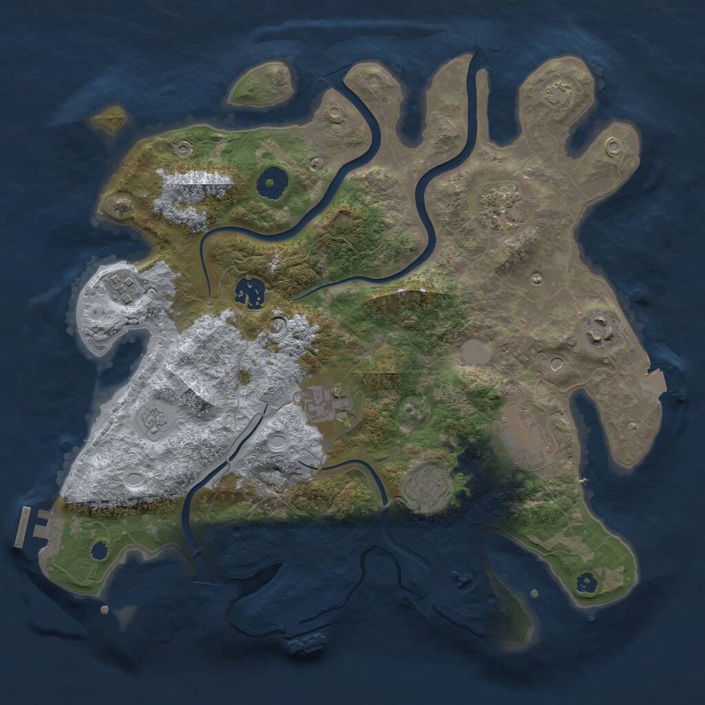 Rust Map: Procedural Map, Size: 3400, Seed: 111586439, 13 Monuments