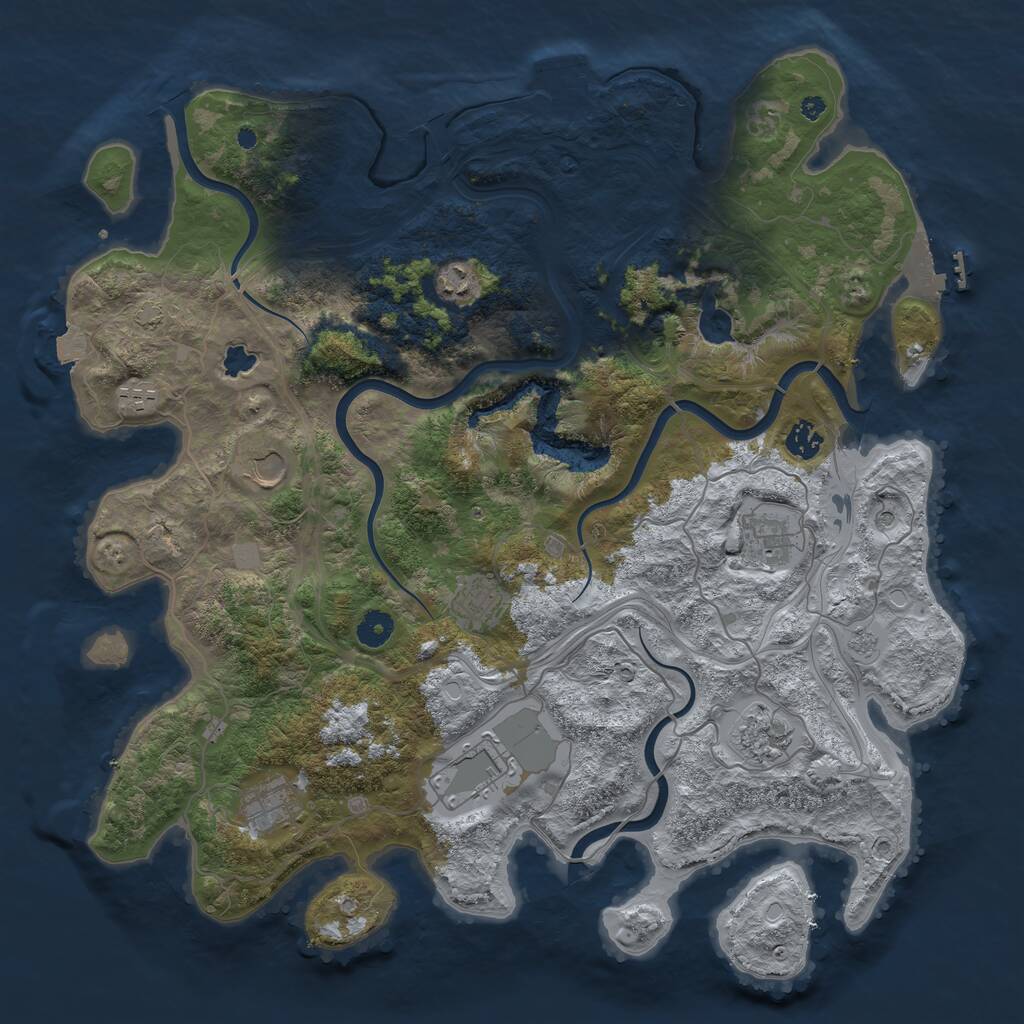 Rust Map: Procedural Map, Size: 4250, Seed: 201592443, 15 Monuments