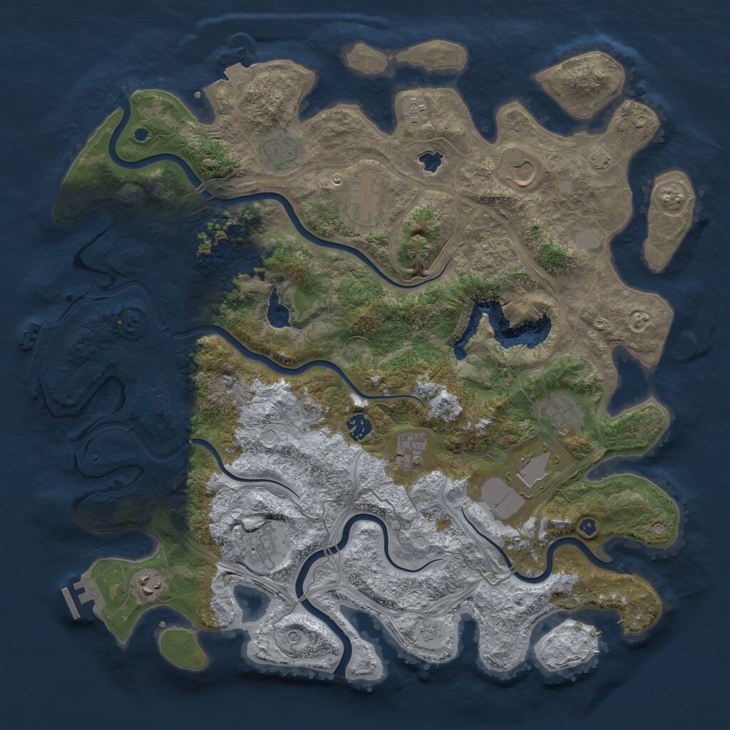 Rust Map: Procedural Map, Size: 4450, Seed: 1122336666, 16 Monuments
