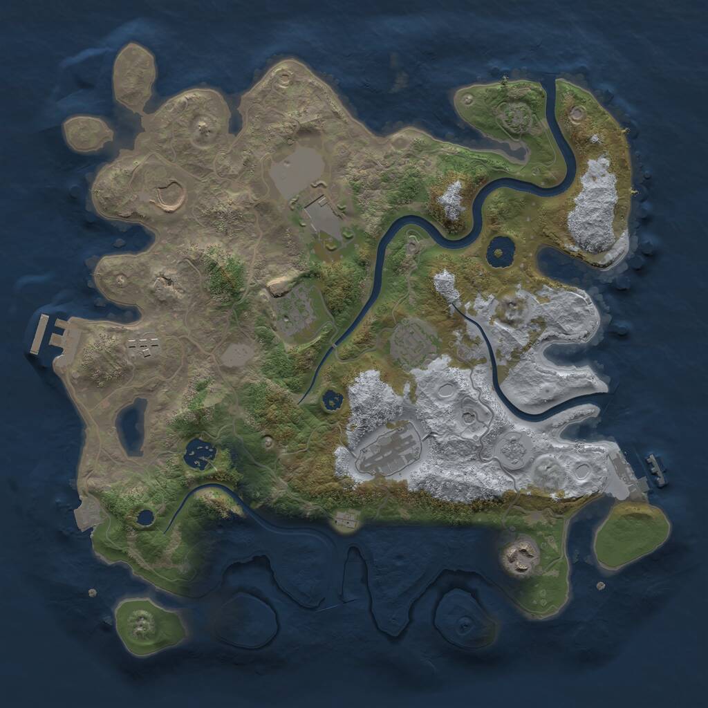 Rust Map: Procedural Map, Size: 3500, Seed: 659967021, 14 Monuments