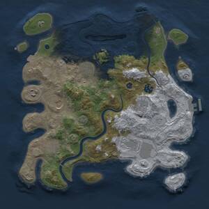 Thumbnail Rust Map: Procedural Map, Size: 3500, Seed: 197377633, 14 Monuments