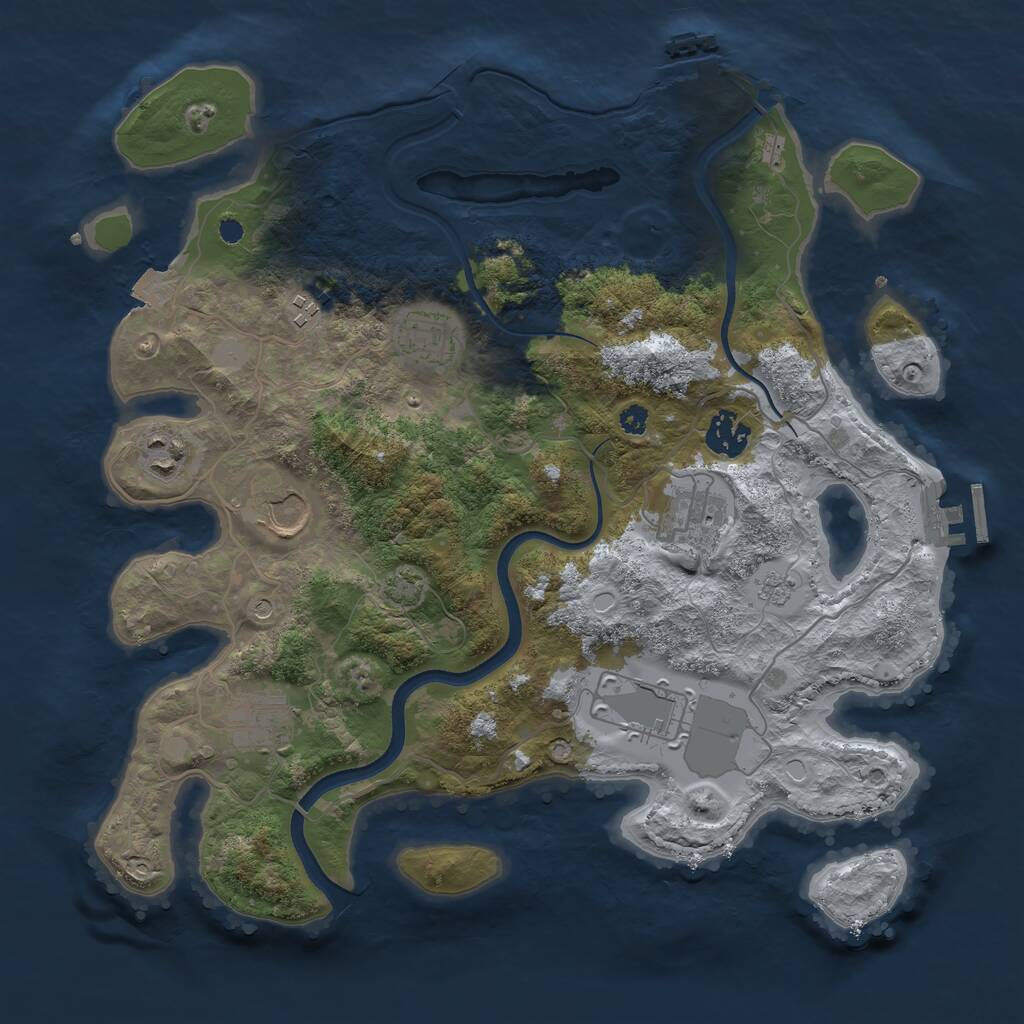 Rust Map: Procedural Map, Size: 3500, Seed: 197377633, 14 Monuments