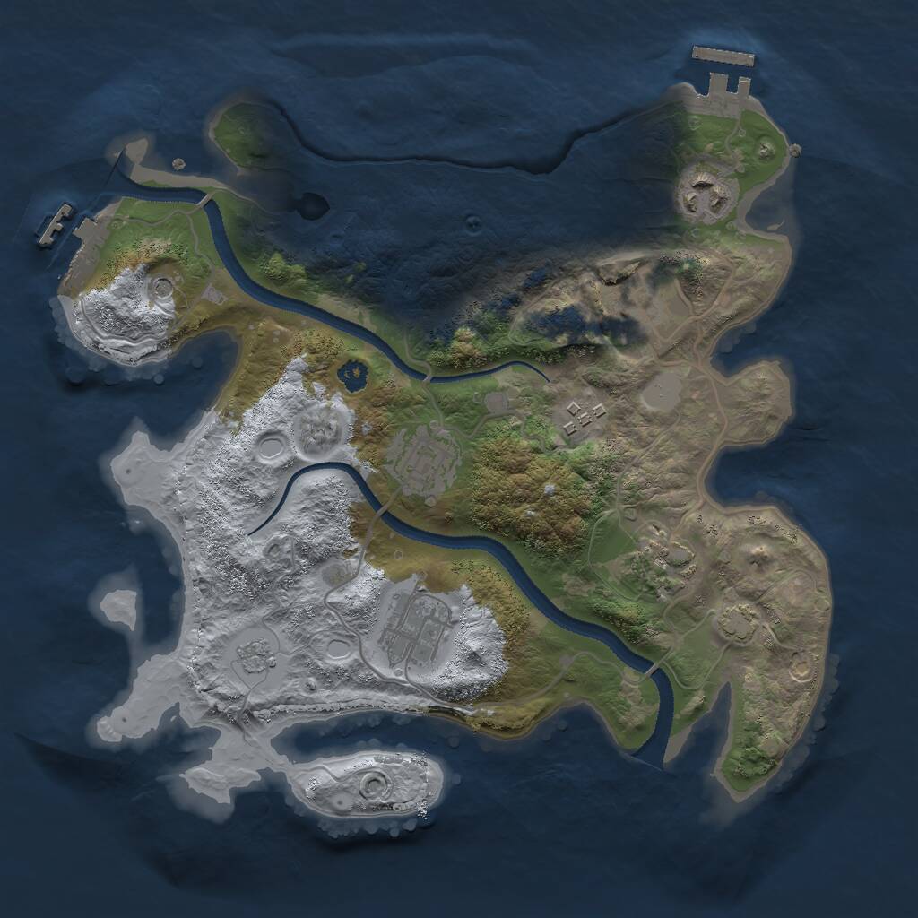 Rust Map: Procedural Map, Size: 3000, Seed: 798143, 12 Monuments
