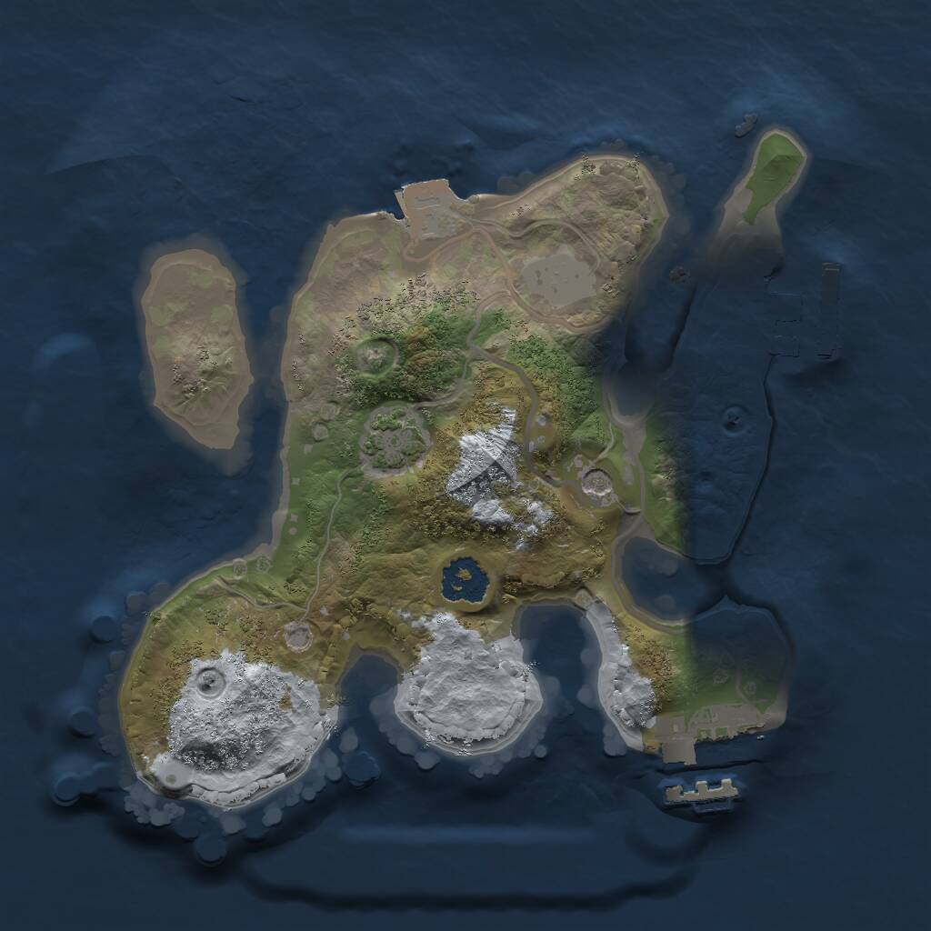 Rust Map: Procedural Map, Size: 2000, Seed: 340623941, 5 Monuments