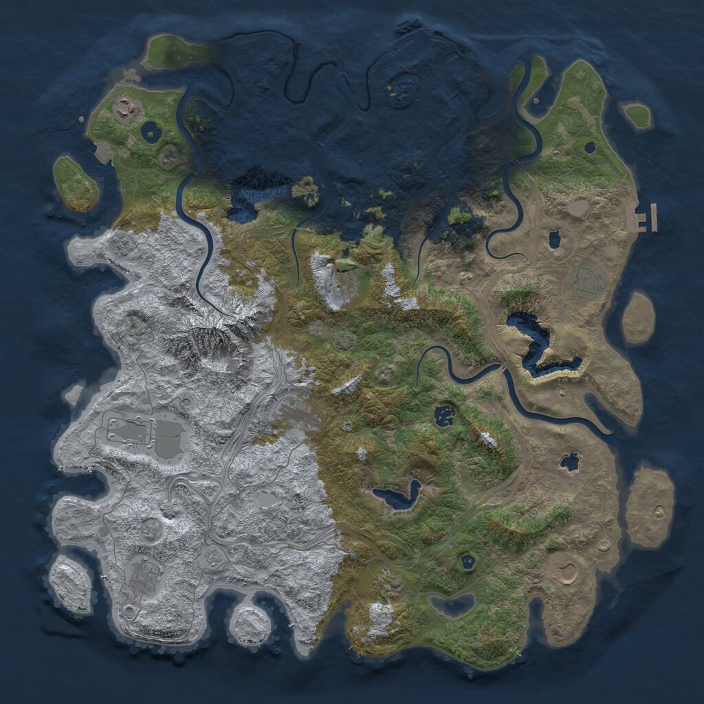 Rust Map: Procedural Map, Size: 5000, Seed: 15332, 16 Monuments
