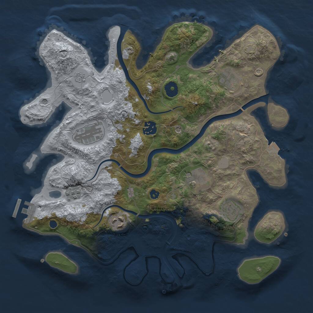 Rust Map: Procedural Map, Size: 3300, Seed: 1981493987, 12 Monuments