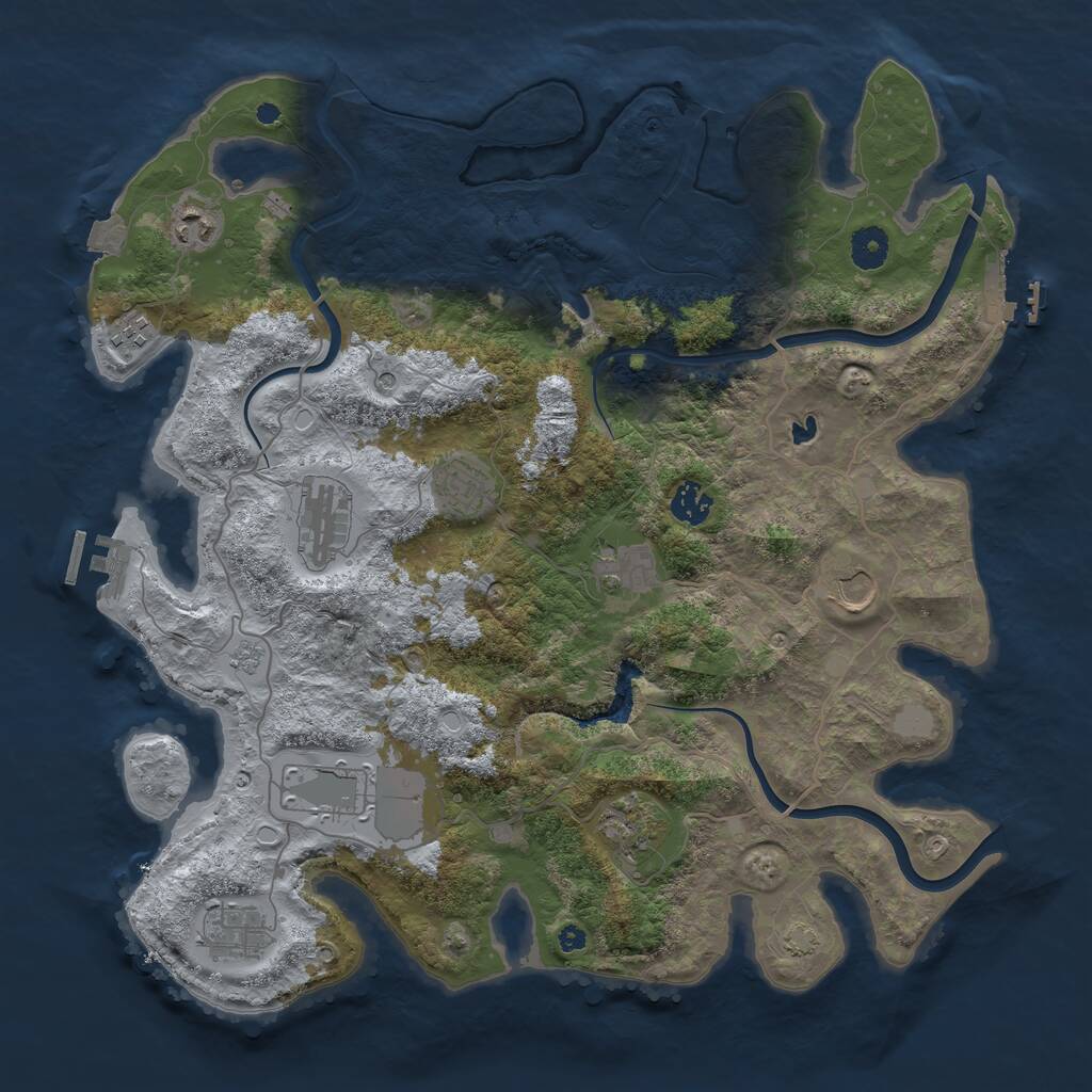 Rust Map: Procedural Map, Size: 4000, Seed: 575327578, 16 Monuments
