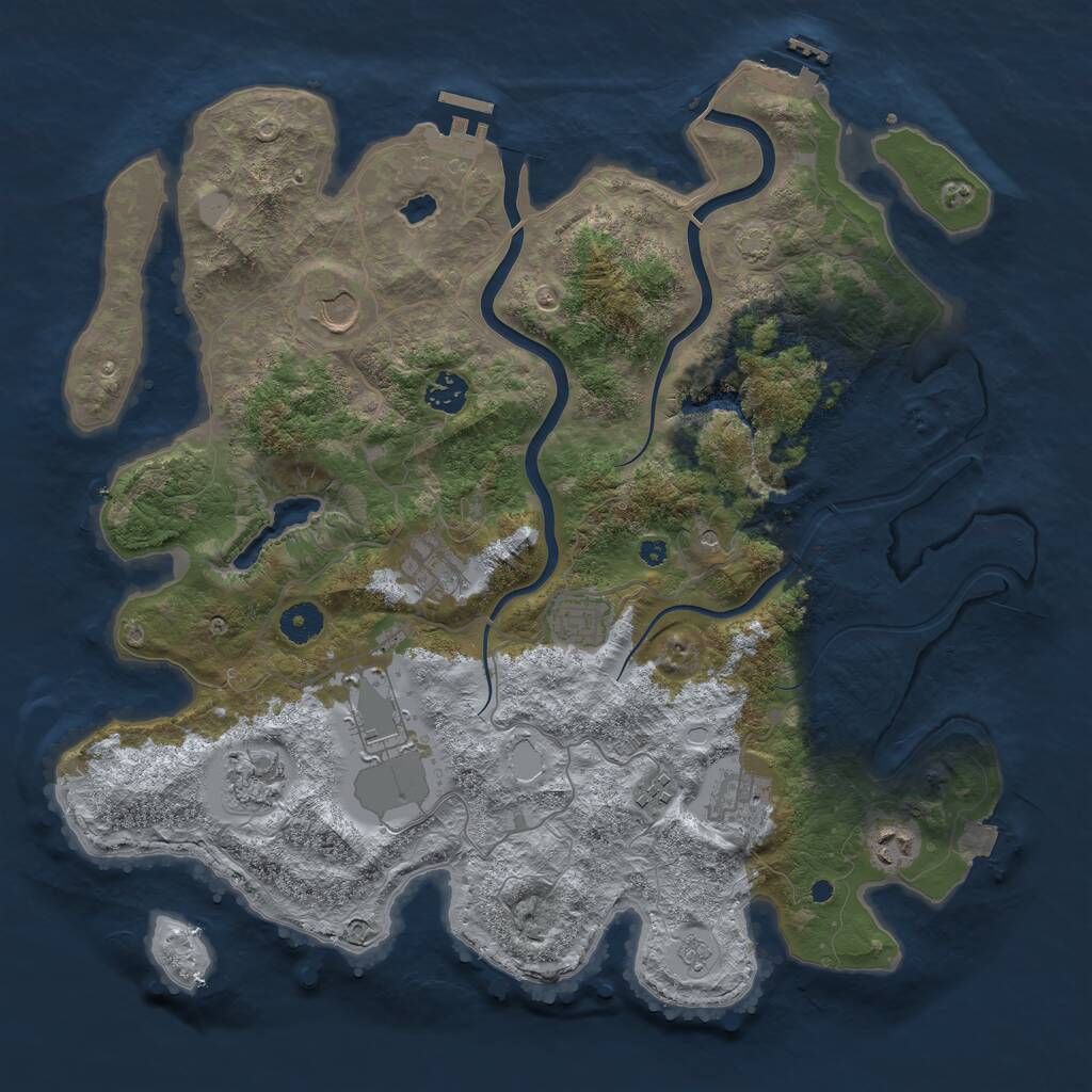 Rust Map: Procedural Map, Size: 4000, Seed: 1717531225, 15 Monuments